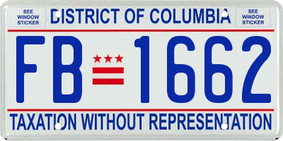 DC license plate FB1662