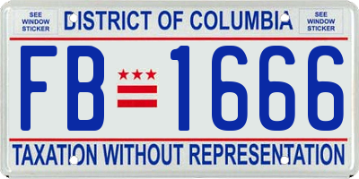 DC license plate FB1666