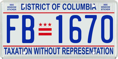 DC license plate FB1670