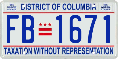 DC license plate FB1671