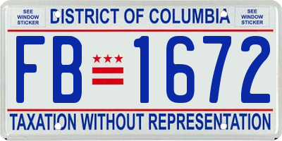 DC license plate FB1672