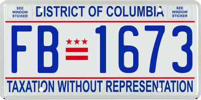 DC license plate FB1673