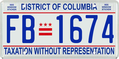 DC license plate FB1674