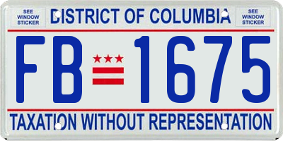 DC license plate FB1675