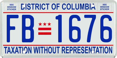 DC license plate FB1676