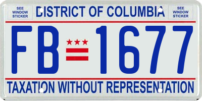 DC license plate FB1677