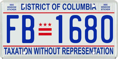 DC license plate FB1680