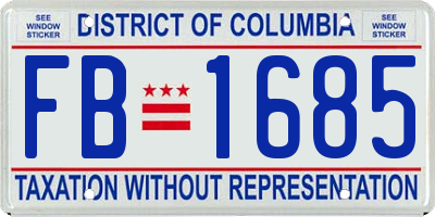 DC license plate FB1685