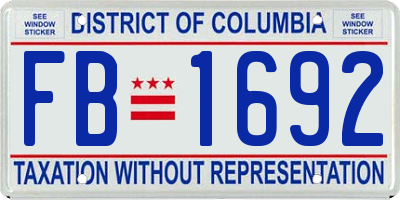 DC license plate FB1692