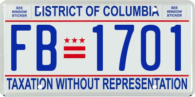 DC license plate FB1701