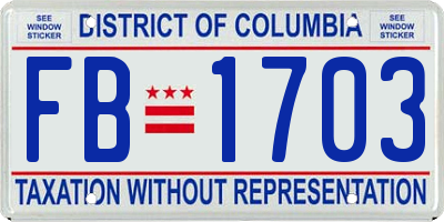 DC license plate FB1703