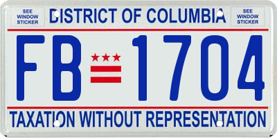 DC license plate FB1704