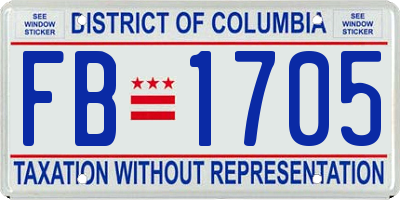 DC license plate FB1705