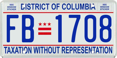 DC license plate FB1708