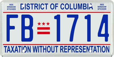 DC license plate FB1714