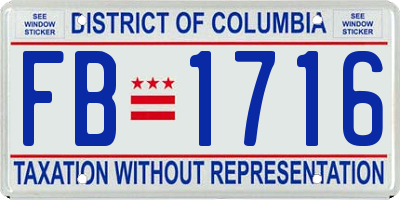 DC license plate FB1716