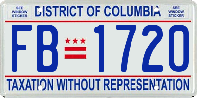 DC license plate FB1720