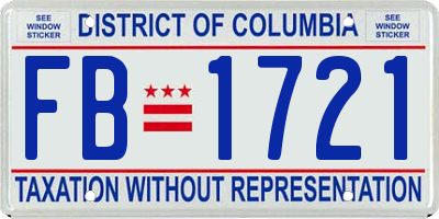 DC license plate FB1721