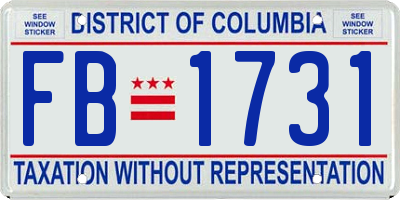 DC license plate FB1731