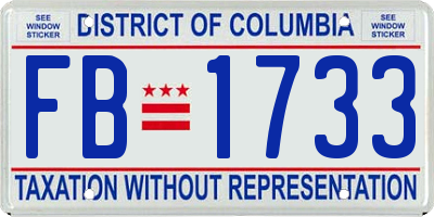 DC license plate FB1733