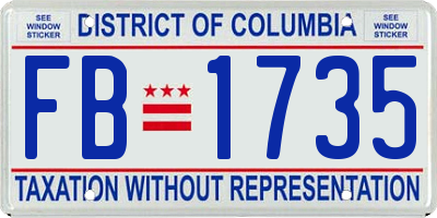 DC license plate FB1735