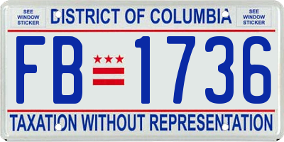 DC license plate FB1736