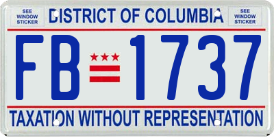 DC license plate FB1737