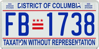 DC license plate FB1738