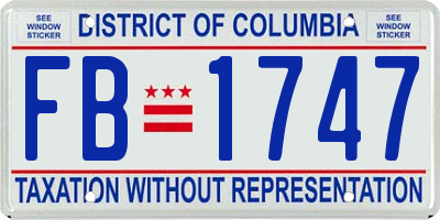 DC license plate FB1747