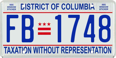 DC license plate FB1748