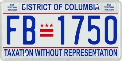 DC license plate FB1750