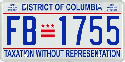 DC license plate FB1755