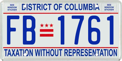 DC license plate FB1761