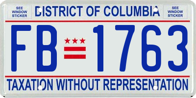 DC license plate FB1763