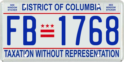 DC license plate FB1768