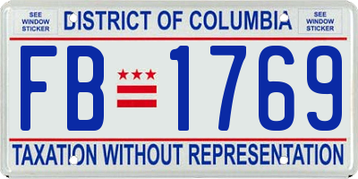 DC license plate FB1769