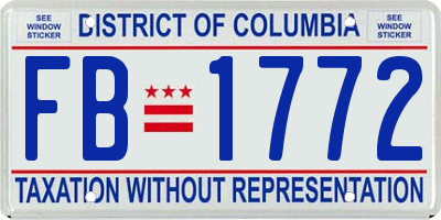 DC license plate FB1772