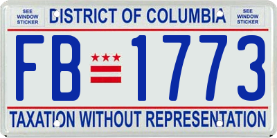 DC license plate FB1773