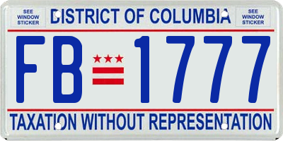 DC license plate FB1777