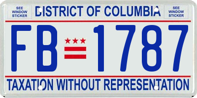 DC license plate FB1787