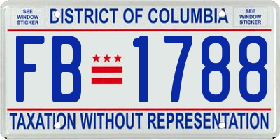 DC license plate FB1788