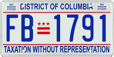 DC license plate FB1791