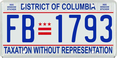 DC license plate FB1793