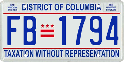 DC license plate FB1794