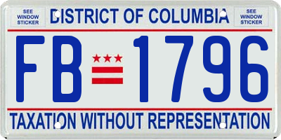 DC license plate FB1796