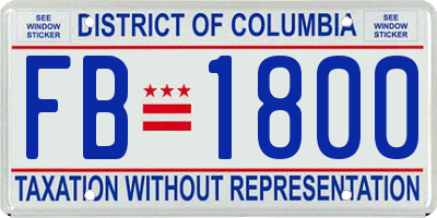 DC license plate FB1800