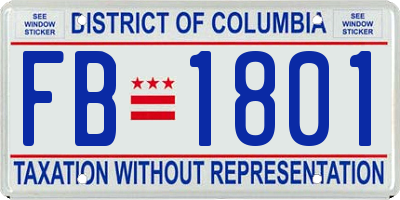 DC license plate FB1801