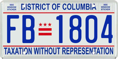 DC license plate FB1804