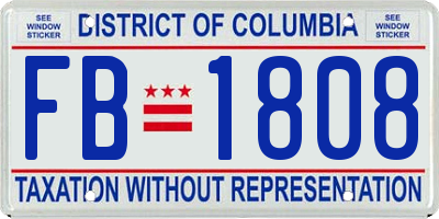 DC license plate FB1808