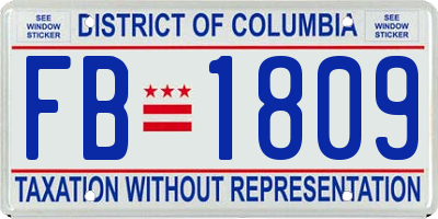 DC license plate FB1809